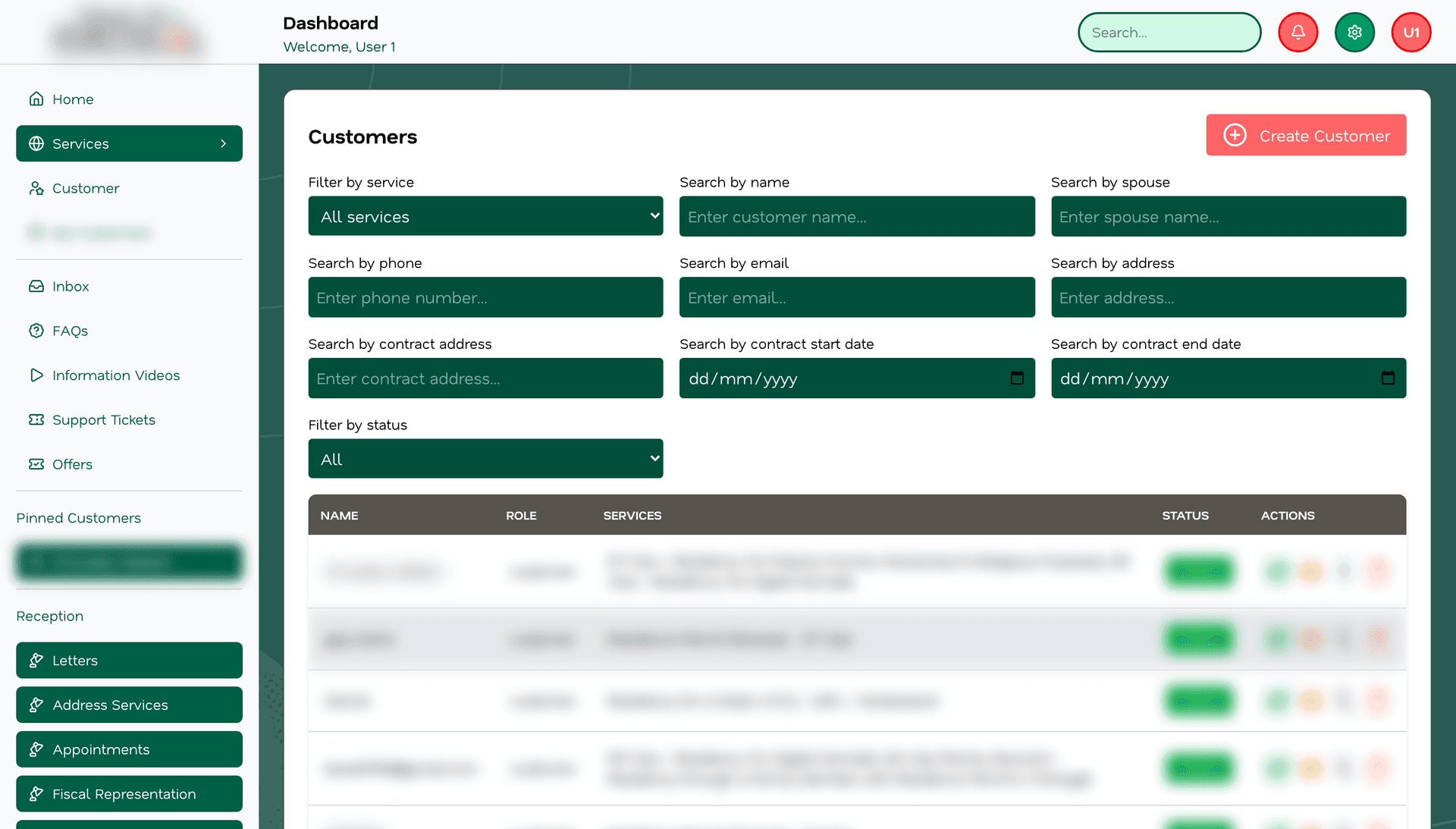 Custom CRM Software Development Services interface